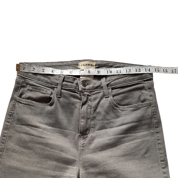 L'AGENCE Women's Margot High Rise Light Gray Skinny Jeans, size 30 - Picture 8 of 11